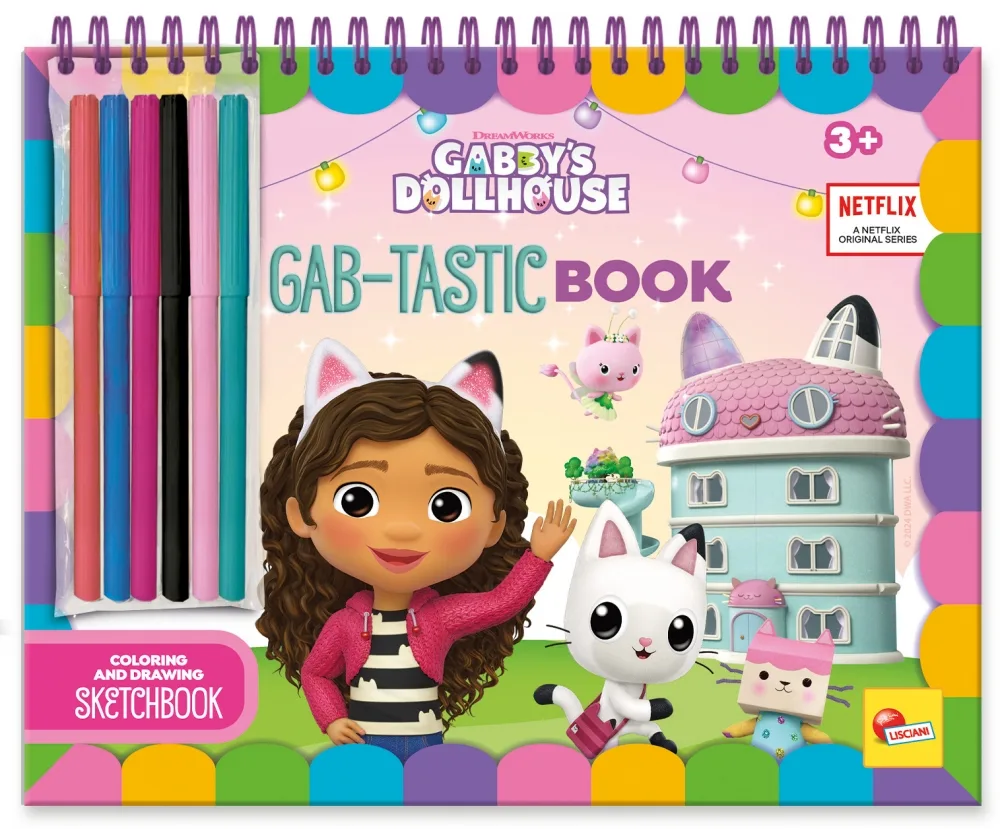 Творчески комплект, Lisciani, Gabby's dollhouse, Книжка с активности, Gab-tastic