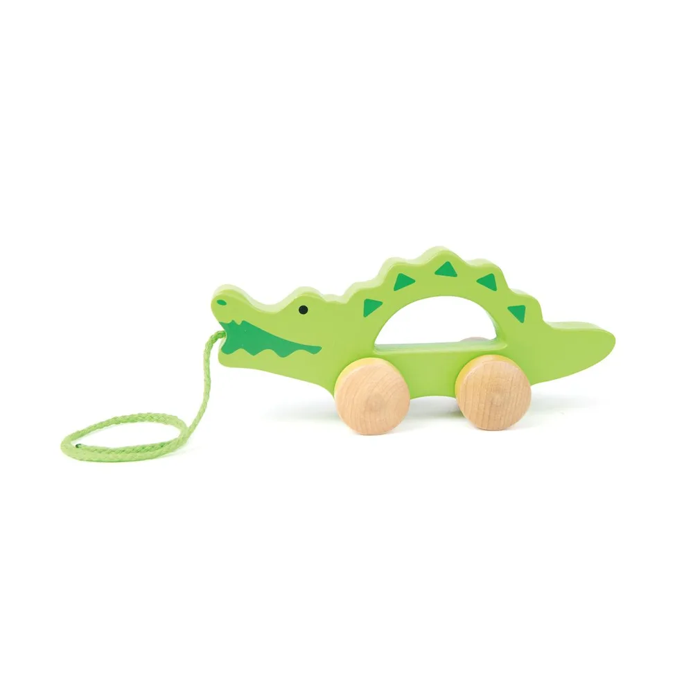 Дървена играчка за дърпане, Hape, Крокодил, 19 x 6 x 8 см