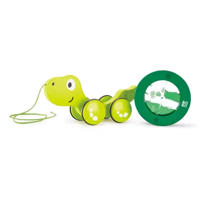 Дървена играчка за дърпане, Hape, Костенурка, 18,5 х 8,4 х 14,3 см