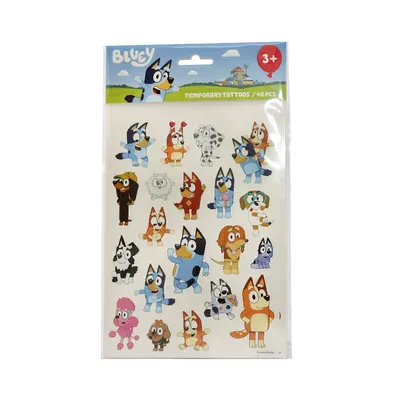 Детски временни татуировки Bluey, 40 бр.