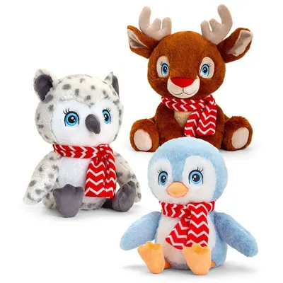 Keeleco Adoptable World, Коледни животни със шалче, 25 см (3)