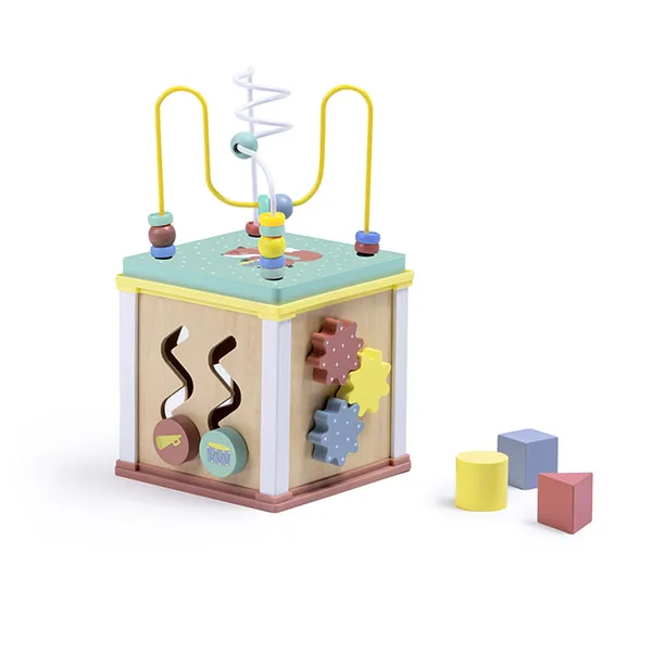Интерактивна играчка, Eurekakids, Дървен куб с активности