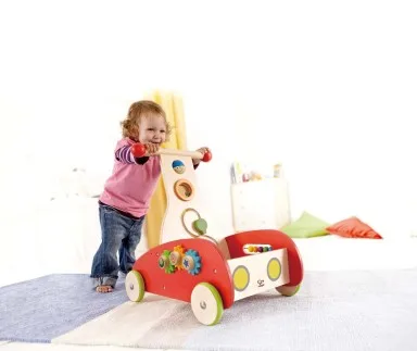 Дървена количка, Hape, Проходилка, 33.3 х 46 х 50.5 см