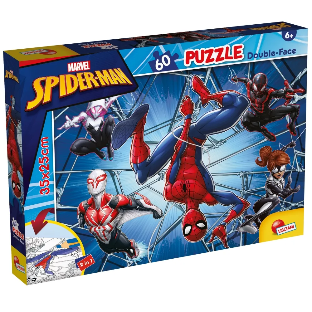 Пъзел, Lisciani, Spider-man, Двулицев пъзел 60 части