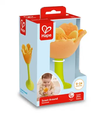Дрънкалка и гризалка за зъби, Hape, Оранжево цвете