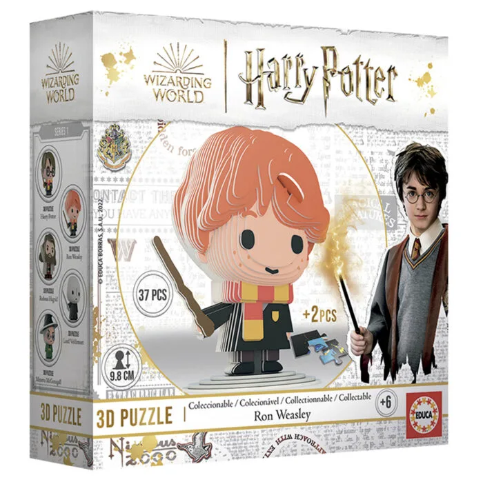 Пъзел, Educa, Мини фигурка, Рон Уизли 3D, 33 части