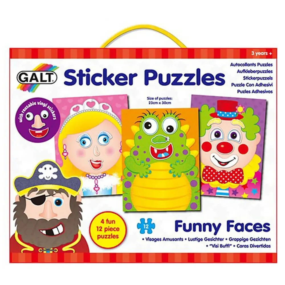 Пъзел със стикери "Забавни лица"