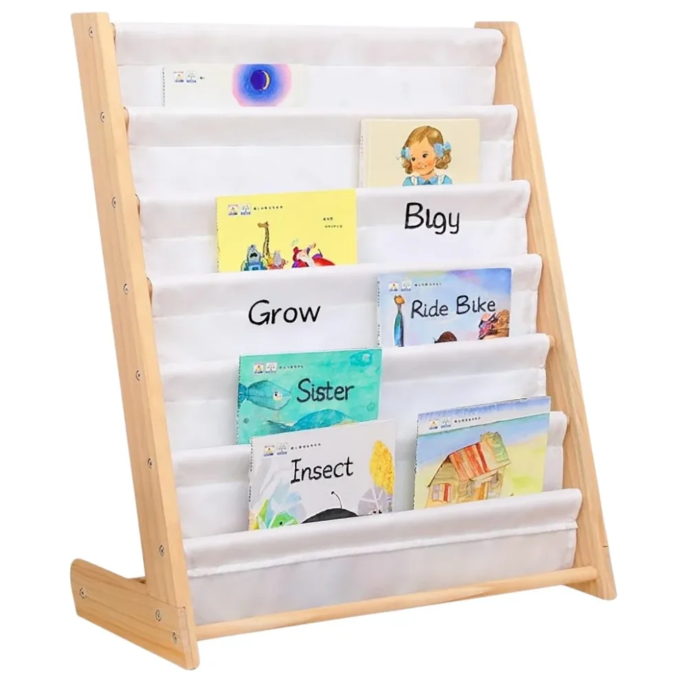 Детска Етажерка за Книги Дърво GINGER HOME, 6 Рафта, Монтесори 64x30x79 см