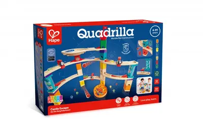 Комплект дървена писта, Hape, Quadrilla, Бягство от замъка, 52 части