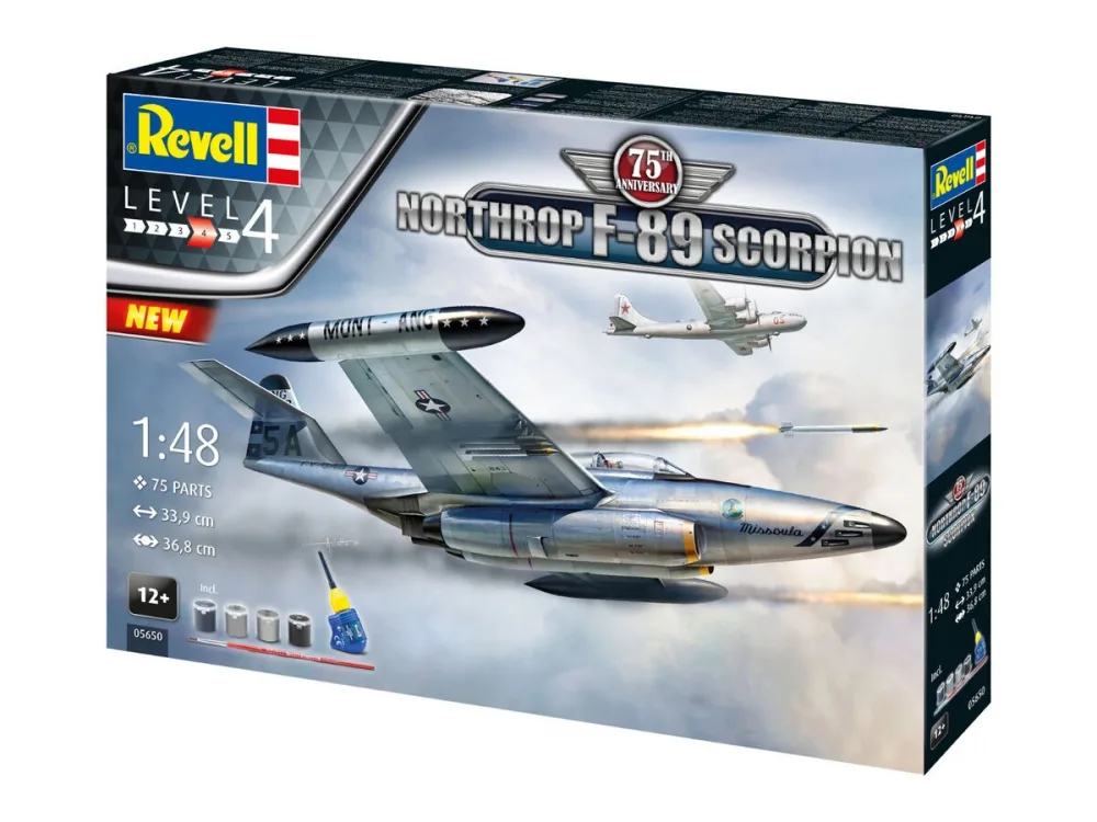 Комплект авиомодел за сглобяванe, Revell, Самолет Northrop F-89 Scorpion 75th Anniversary, 75 части