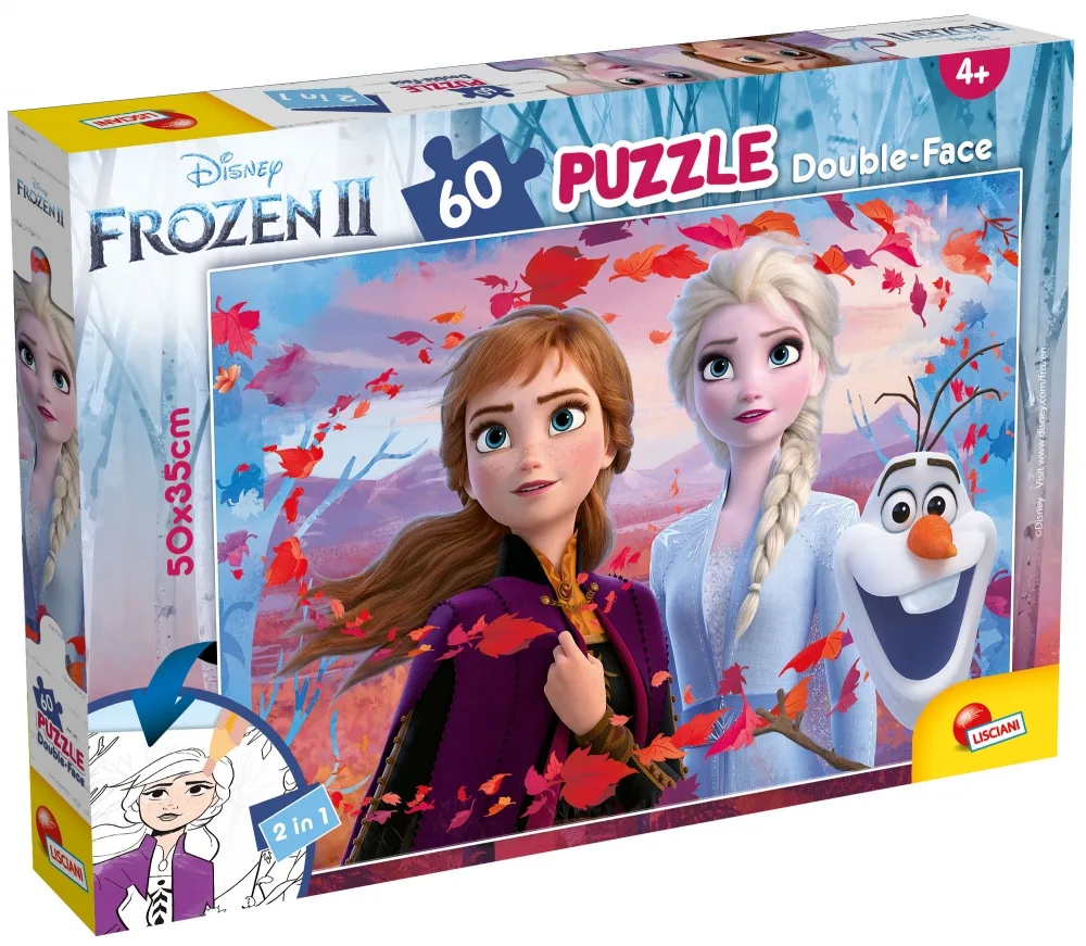 Пъзел, Lisciani, Frozen 2 , Двулицев пъзел 60 части