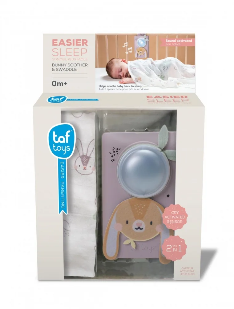 Комплект музикално зайче с бял шум и одеалце, Taf Toys