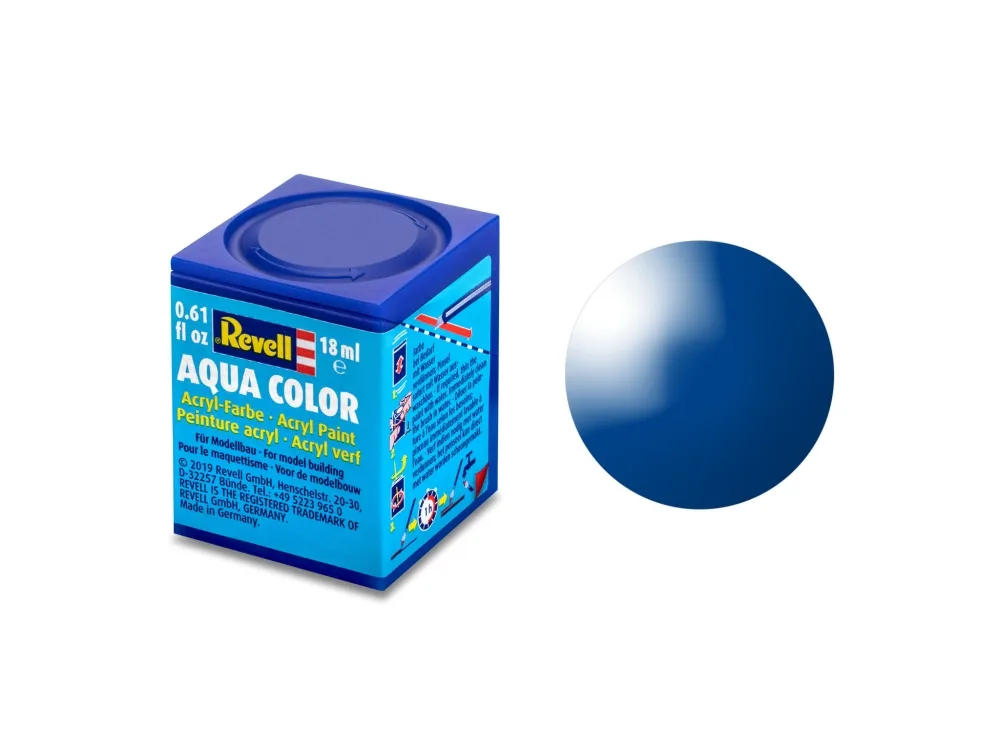 Акрилна боя, Revell, Aqua Color, Синьо гланц, 18 мл
