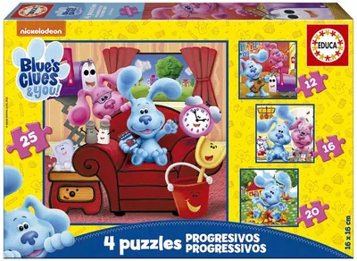 Пъзел, Educa, Blue's Clues, 4 в 1, 12/16/20/25 части