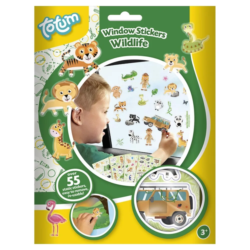 Комплект стикери за стъкло, Totum, Дива природа, 55 броя