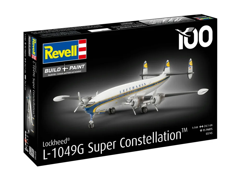 Сглобяем модел, Revell, Самолет, Lockheed L-1049G Super Constellation Lufthansa, 95 части