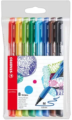 Комплект флумастери, Stabilo, pointMax, 8 цвята