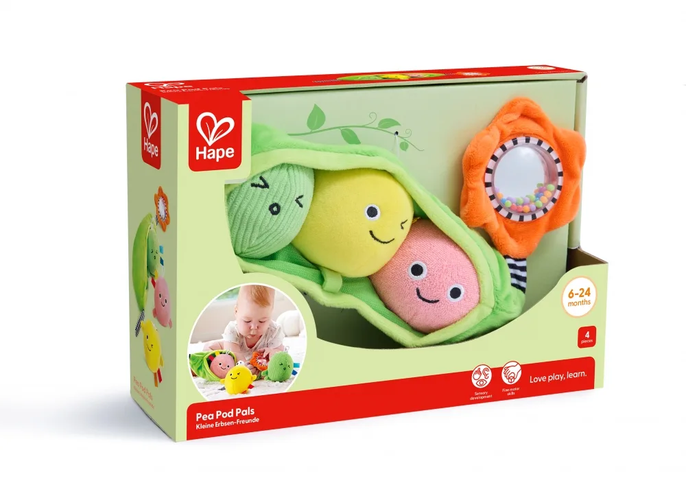 Комплект меки сензорни играчки, Hape, Грахчета