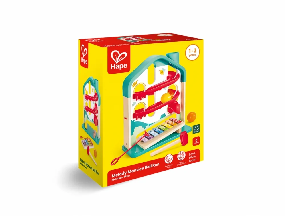 Детска музикална писта с топчета и ксилофон, Hape , 6 части