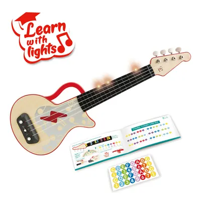 Музикална играчка, Hape, Китара със светлини, Червена