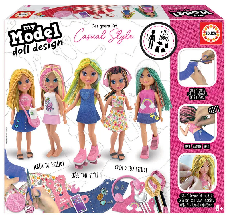 Образователна игра, Educa, Fantasy World, My Model, Дизайн на кукла, Небрежен стил