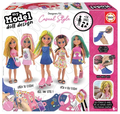 Образователна игра, Educa, Fantasy World, My Model, Дизайн на кукла, Небрежен стил