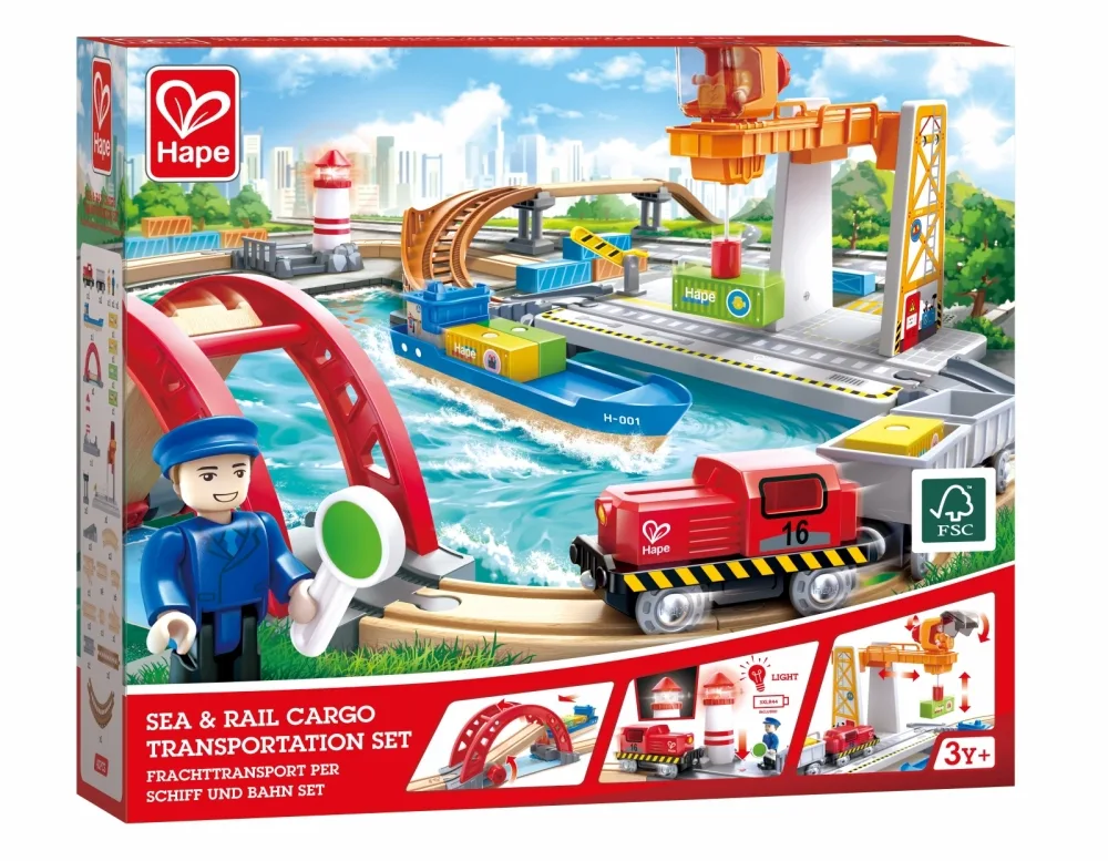 Дървен комплект, Hape, морски и железопътен превоз на товари, 4 части