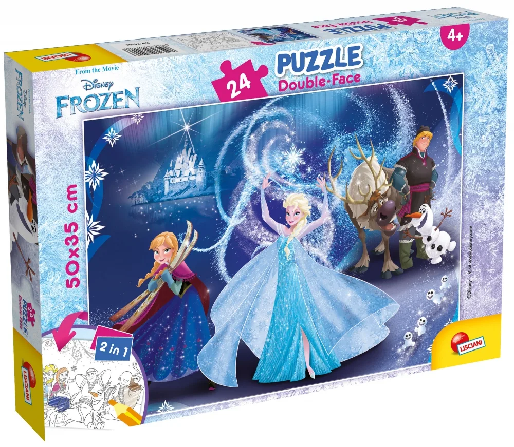 Пъзел, Lisciani, Frozen, Двулицев пъзел 24 части