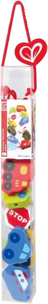 Дървена играчка, Hape, Фигурки с превозни средства за нанизване
