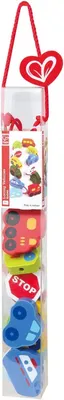 Дървена играчка, Hape, Фигурки с превозни средства за нанизване