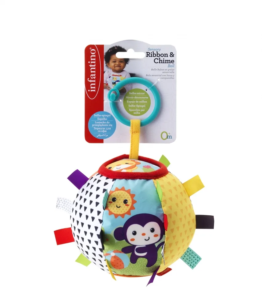 Мека сензорна топка, Infantino, С огледало и звуци
