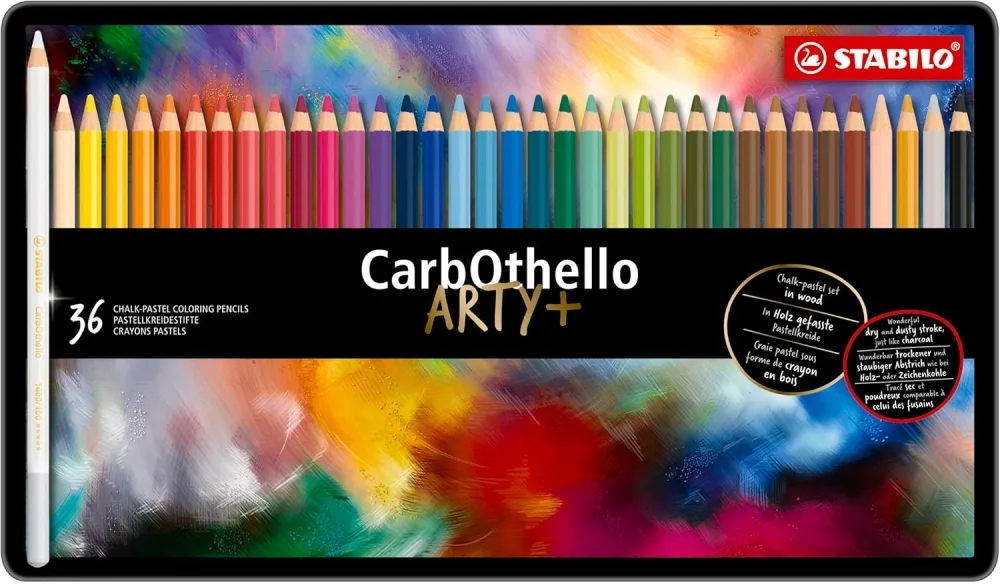 Комплект цветни моливи, Stabilo, CarbOthello ARTYplus, Метална кутия, 36 броя