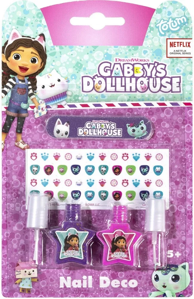 Творчески комплект, Totum, Gabby's Dollhouse, 2 бр. лакове и стикери за нокти
