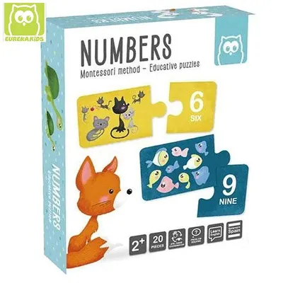 Образователен пъзел, Eurekakids, Montessori, Числа, 20 части