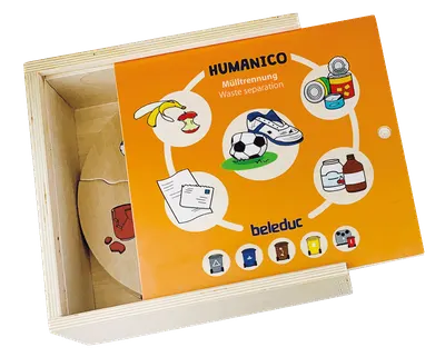 Дървена логическа игра с пъзел, Beleduc, Humanico, Разделяне на отпадъци, 30 части