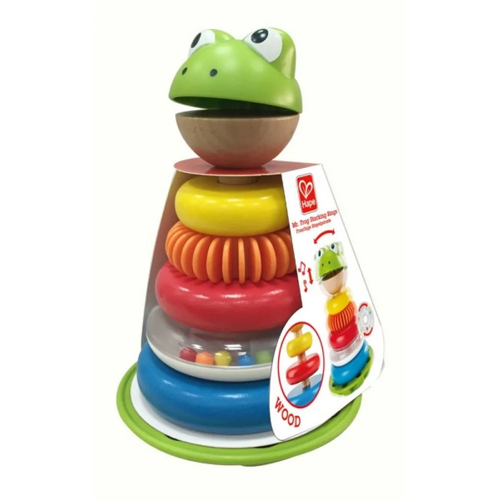Дървена играчка за подреждане, Hape, Жабка