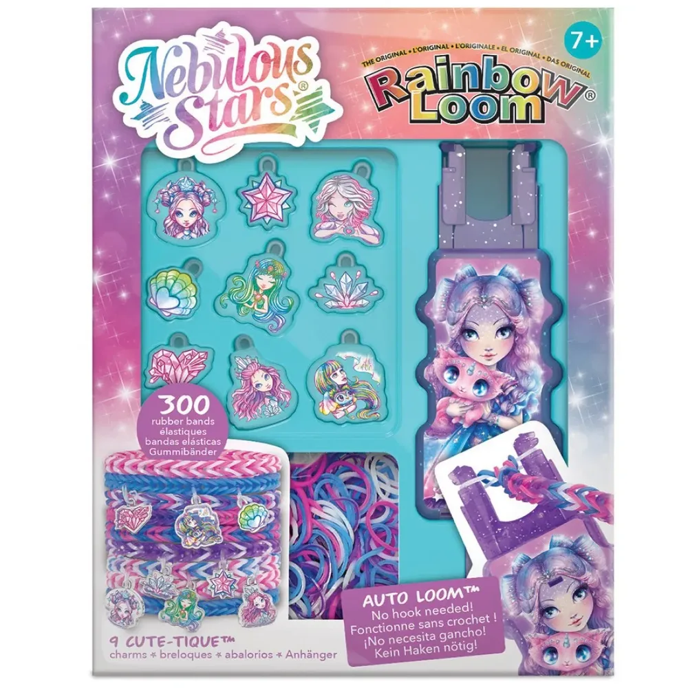 Комплект за плетене на гривни и талисмани с ластици, Rainbow Loom