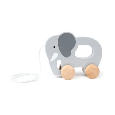 Дървена играчка за дърпане, Hape, Слон, 14,4 х 6 х 11,5 см