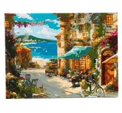 Творчески комплект, Craft Buddy, Рисуване по номера, Италианско кафене, 30 х 40 см