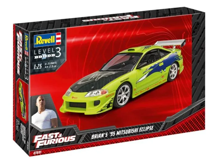 Сглобяем модел, Revell, Бързи и яростни, Автомобил Brian's 1995 Mitsubishi Eclipse, 75 части