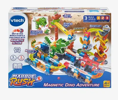 Интерактивна играчка, Vtech, Marble Rush, Комплект писта с мраморни топчета, Динозавър