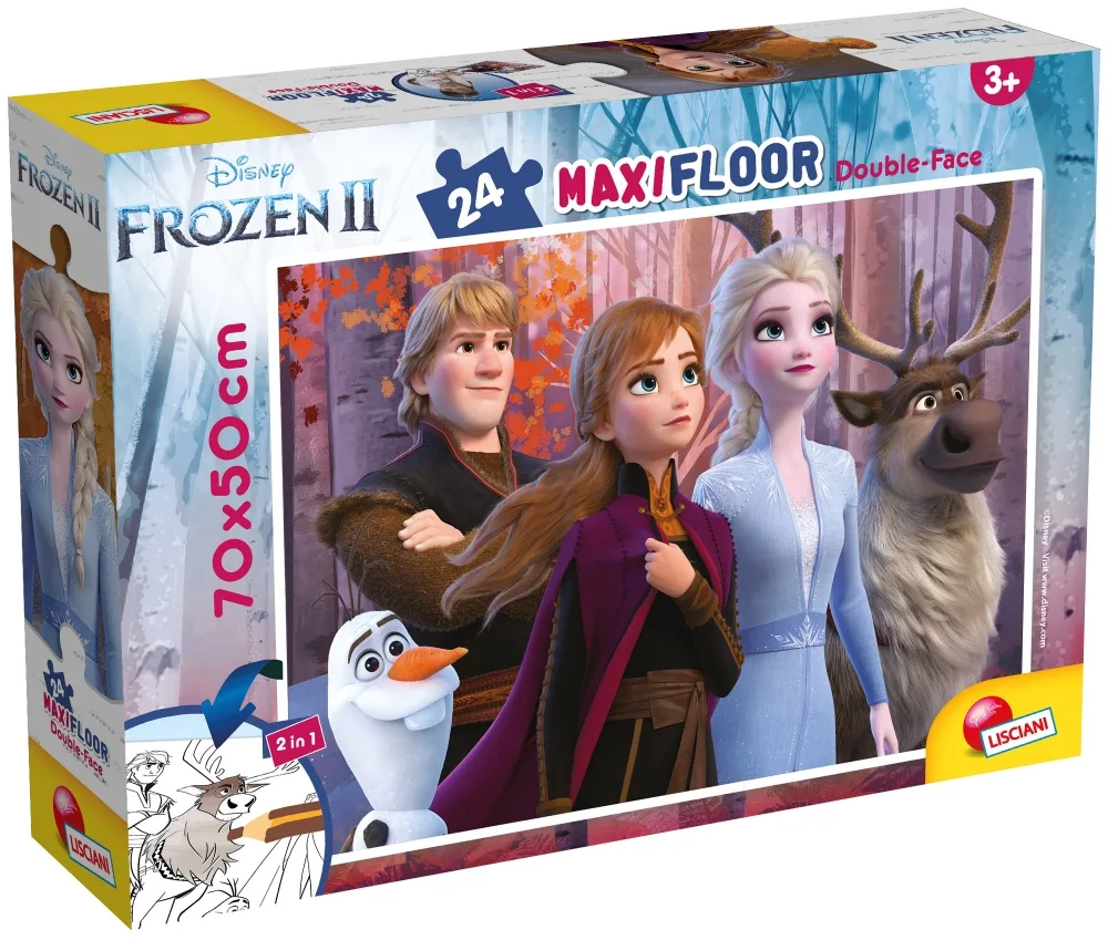 Пъзел, Lisciani, Frozen 2, Двулицев пъзел 24 части