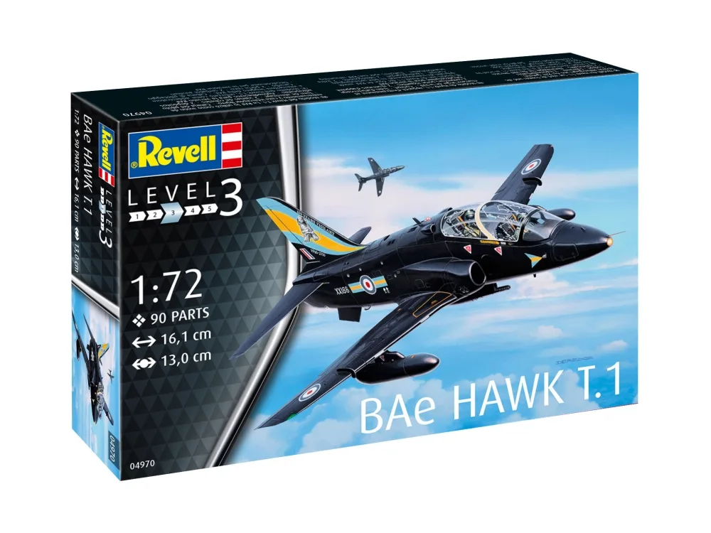 Сглобяем модел, Revell, Боен самолет BAe Hawk T.1, 90 части
