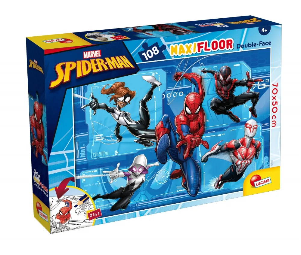 Пъзел, Lisciani, Spider-man, Двулицев пъзел 108 части