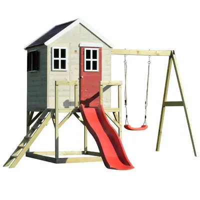 My Lodge с платформа, пързалка и люлка