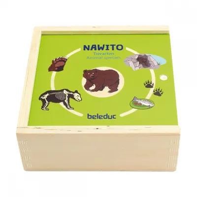 Дървена логическа игра с пъзел, Beleduc, Nawito, Животински видове, 45 части