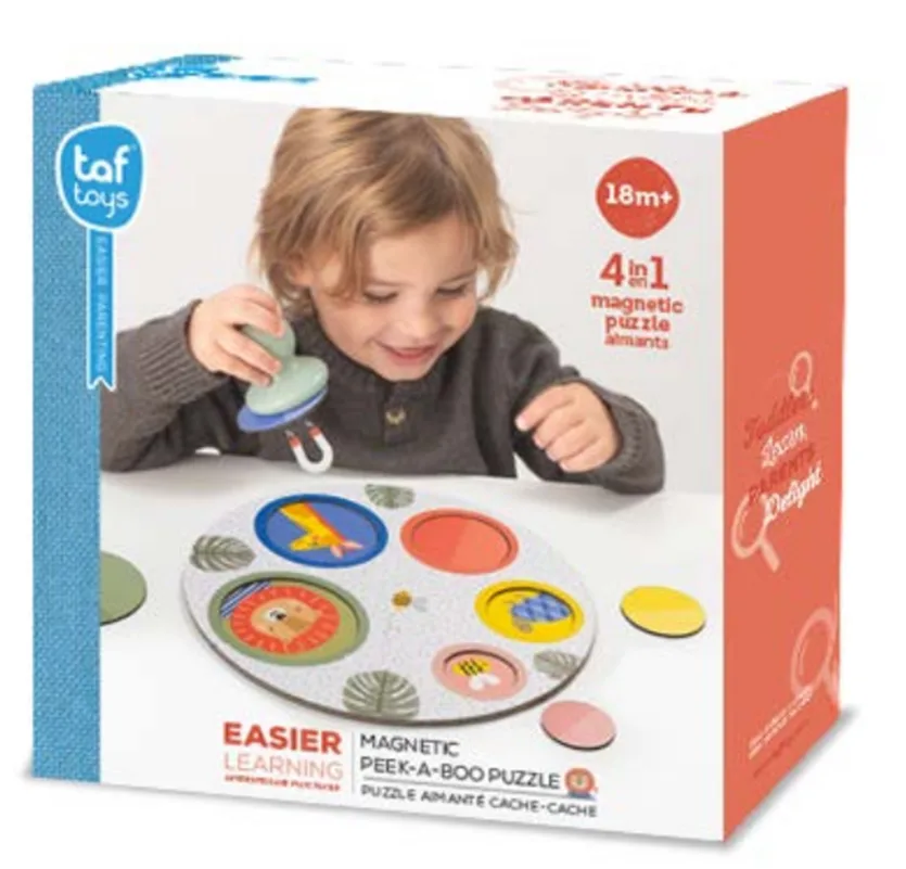 Образователна игра, Taf Toys, Магнитен пъзел Peek-A-Boo 4 в 1