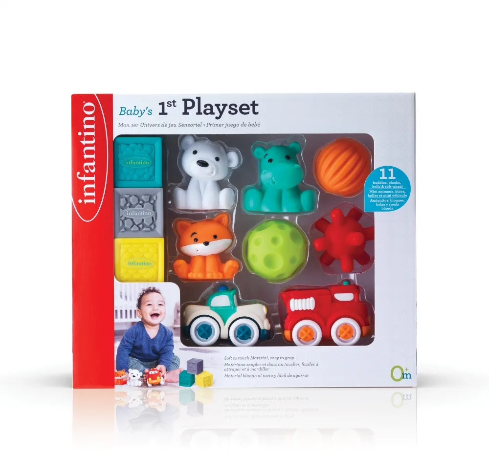 Комплект бебешки играчки, Infantino, Моят първи комплект, 11 части