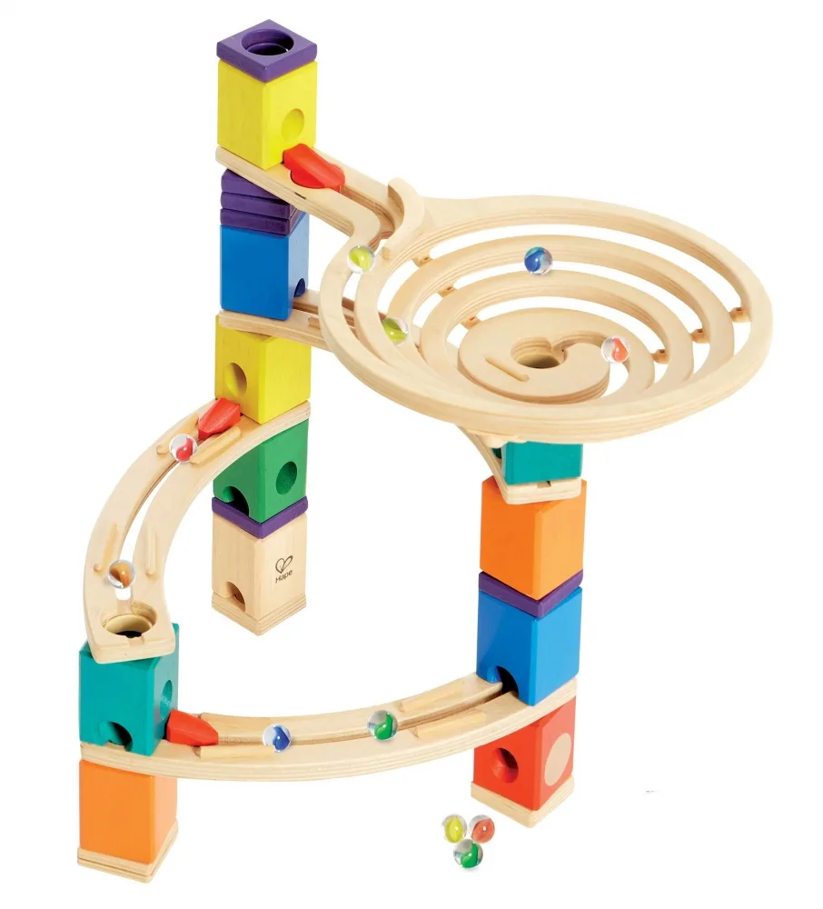 Комплект дървена писта, Hape, Quadrilla, Въртележка, 91 части
