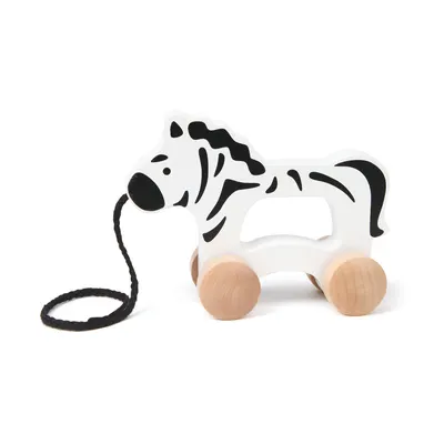 Дървена играчка за дърпане, Hape, Зебра, 15.1 х 6 х 11.8 см